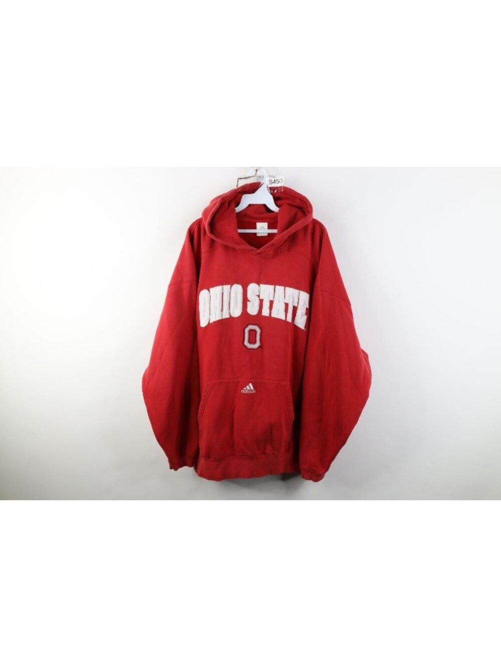 Vintage Adidas Mens 2XL Distressed Heavy Ohio State University Hoodie Sweatshirt